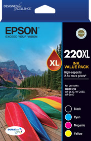 1 x Genuine Epson 220XL Ink Cartridge Value Pack High Yield