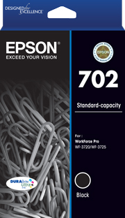 1 x Genuine Epson 702 Black Ink Cartridge Standard Yield