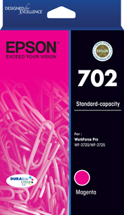 1 x Genuine Epson 702 Magenta Ink Cartridge Standard Yield