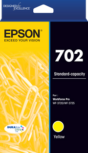 1 x Genuine Epson 702 Yellow Ink Cartridge Standard Yield