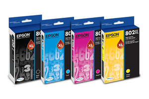 4 Pack Genuine Epson 802XL Ink Cartridge Set (1BK,1C,1M,1Y) High Yield