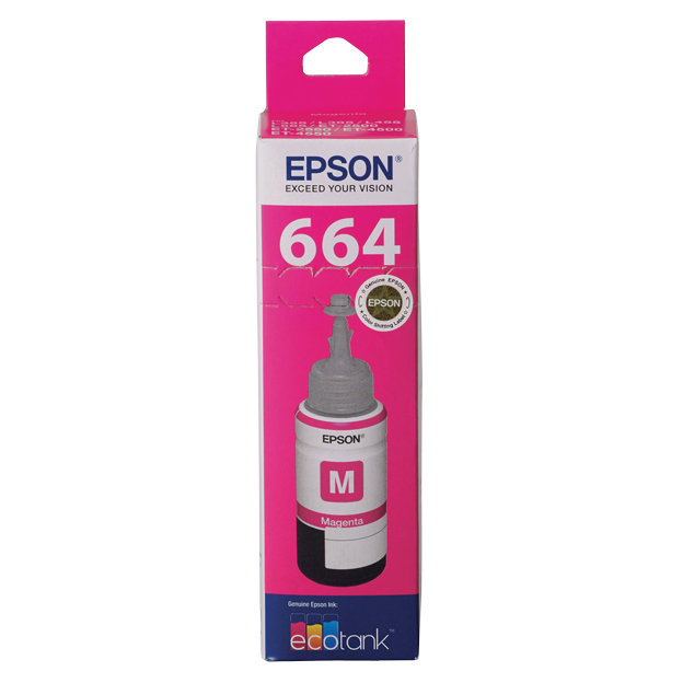 1 x Genuine Epson T664 Magenta Ink Bottle