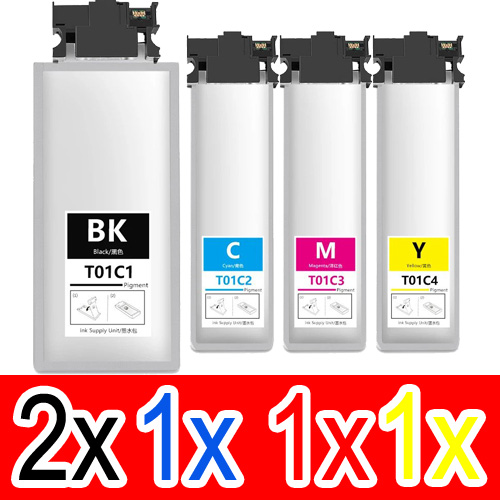 5 Pack Compatible Epson T01C1 T01C2 T01C3 T01C4 Ink Pack Set (2BK,1C,1M,1Y)