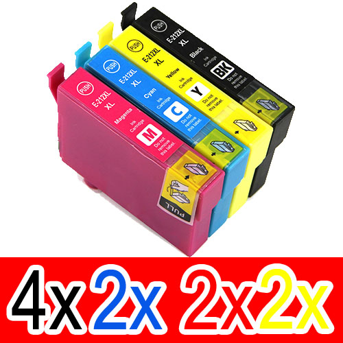 10 Pack Compatible Epson 212XL Ink Cartridge Set (4BK,2C,2M,2Y) High Yield
