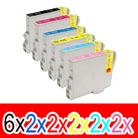 16 Pack Compatible Epson T0491 T0492 T0493 T0494 T0495 T0496 Ink Cartridge Set (6BK,2C,2M,2Y,2LC,2LM)