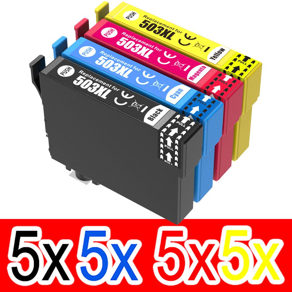 20 Pack Compatible Epson 503XL Ink Cartridge Set (5BK,5C,5M,5Y) High Yield