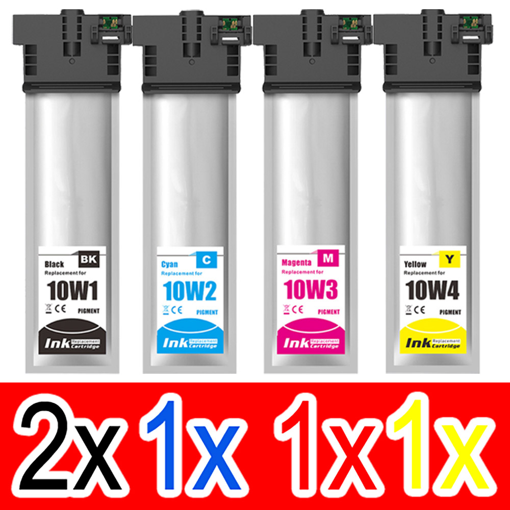 5 Pack Compatible Epson T10W1 T10W2 T10W3 T10W4 Ink Pack Set (2BK,1C,1M,1Y) High Yield