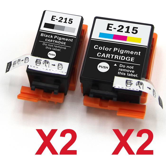 4 Pack Compatible Epson 215 Ink Cartridge Set (2BK,2CL)