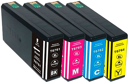 4 Pack Compatible Epson 676XL Ink Cartridge Set (1B,1C,1M,1Y) High Yield