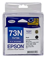 1 x Genuine Epson T0731 T1051 73N Black Ink Cartridge Twin Pack