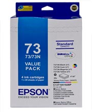 1 x Genuine Epson 73N Ink Cartridge Value Pack