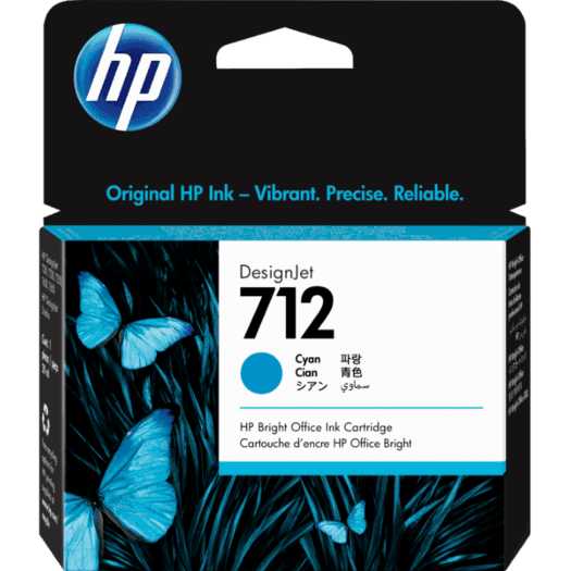 1 x Genuine HP 712 Cyan Ink Cartridge 3ED67A