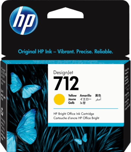 1 x Genuine HP 712 Yellow Ink Cartridge 3ED69A