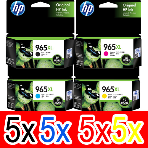 20 Pack Genuine HP 965XL Ink Cartridge Set (5BK,5C,5M,5Y) 3JA84AA 3JA81AA 3JA82AA 3JA83AA