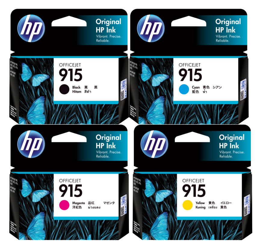 4 Pack Genuine HP 915 Ink Cartridge Set (1BK,1C,1M,1Y) 3YM18AA 3YM15AA 3YM16AA 3YM17AA