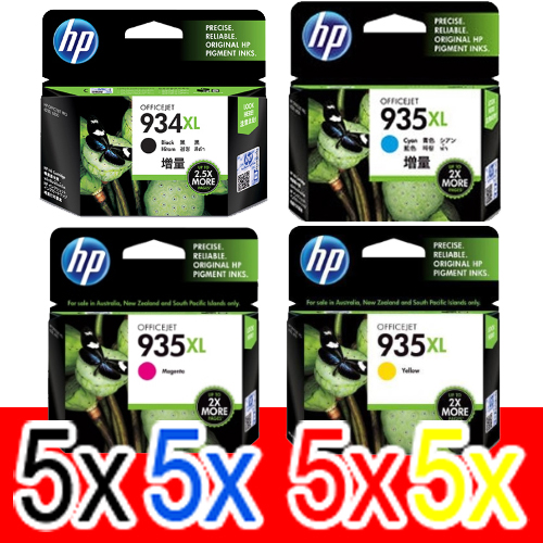 20 Pack Genuine HP 934XL 935XL Ink Cartridge Set (5BK,5C,5M,5Y) C2P23AA C2P24AA C2P25AA C2P26AA
