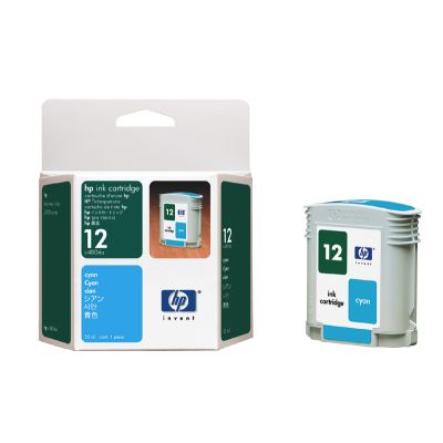 1 x Genuine HP 12 Cyan Ink Cartridge & Printhead C4804A