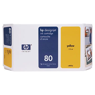 1 x Genuine HP 80 Yellow Ink Cartridge C4848A