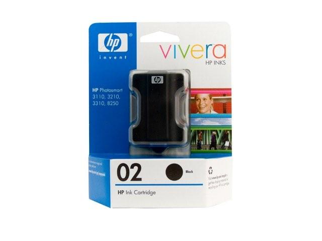 1 x Genuine HP 02 Black Ink Cartridge C8721WA