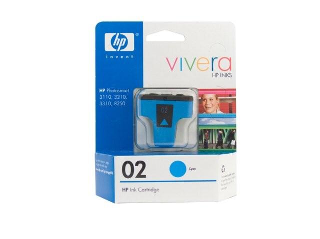 1 x Genuine HP 02 Cyan Ink Cartridge C8771WA