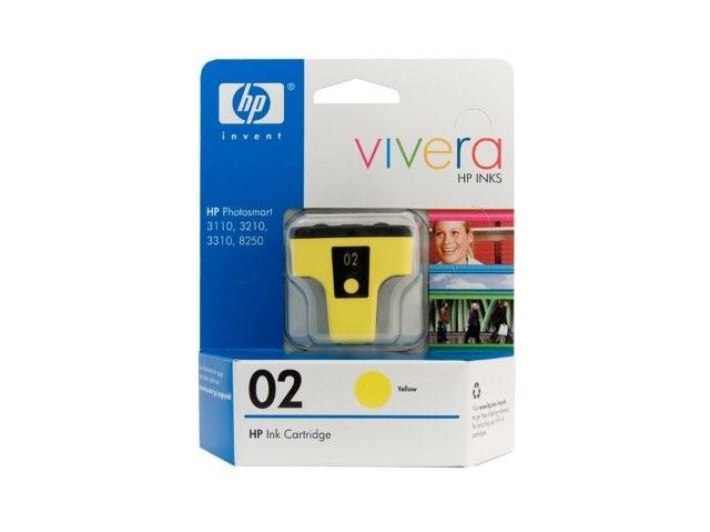 1 x Genuine HP 02 Yellow Ink Cartridge C8773WA