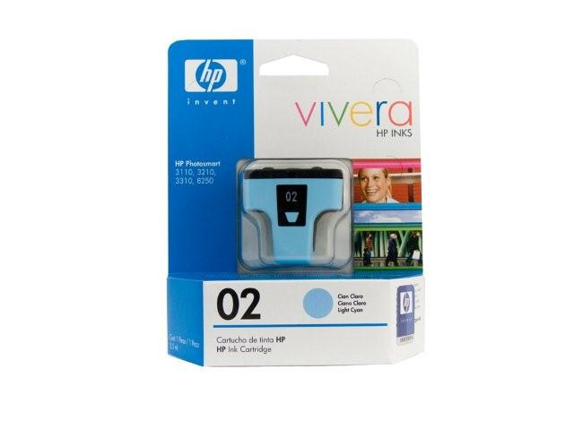 1 x Genuine HP 02 Light Cyan Ink Cartridge C8774WA
