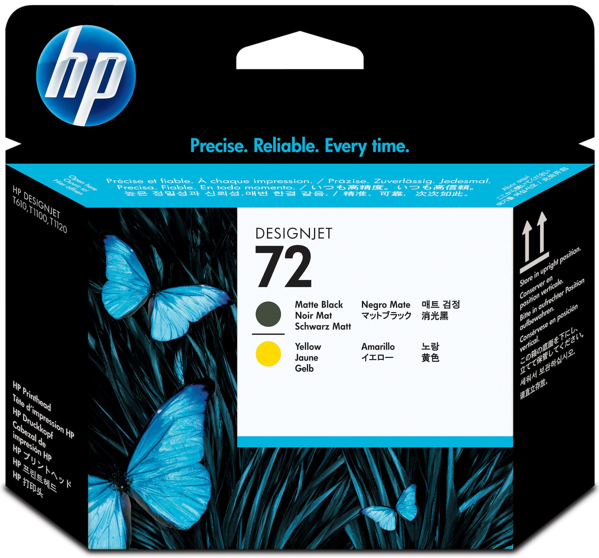 1 x Genuine HP 72 Matte Black & Yellow Printhead C9384A