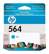 1 x Genuine HP 564 Cyan Ink Cartridge CB318WA