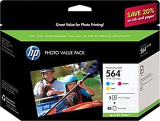 1 x Genuine HP 564 Cyan & Magenta & Yellow Ink Cartridge Photo Value Pack CG929AA