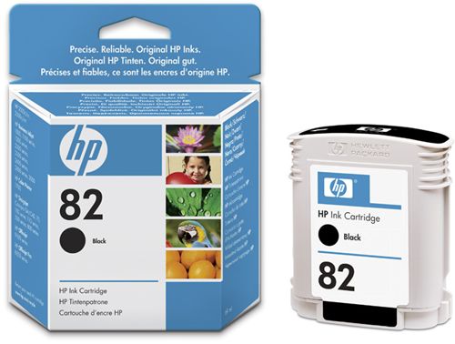 1 x Genuine HP 82 Black Ink Cartridge CH565A