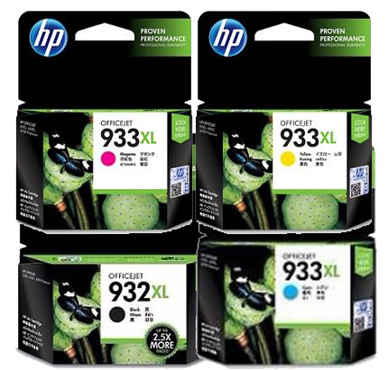 4 Pack Genuine HP 932XL 933XL Ink Cartridge Set (1BK,1C,1M,1Y) CN053AA CN054AA CN055AA CN056AA