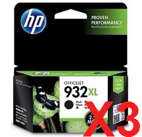 3 x Genuine HP 932XL Black Ink Cartridge CN053AA