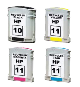 4 Pack Compatible HP 10 & 11 Ink Cartridge Set (1BK,1C,1M,1Y) C4844AA C4836AA C4837AA C4838AA