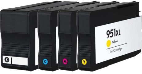 4 Pack Compatible HP 950XL 951XL Ink Cartridge Set (1BK,1C,1M,1Y) CN045AA CN046AA CN047AA CN048AA