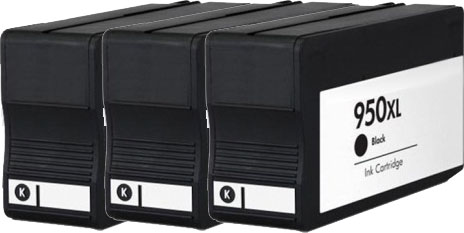 3 x Compatible HP 950XL Black Ink Cartridge CN045AA