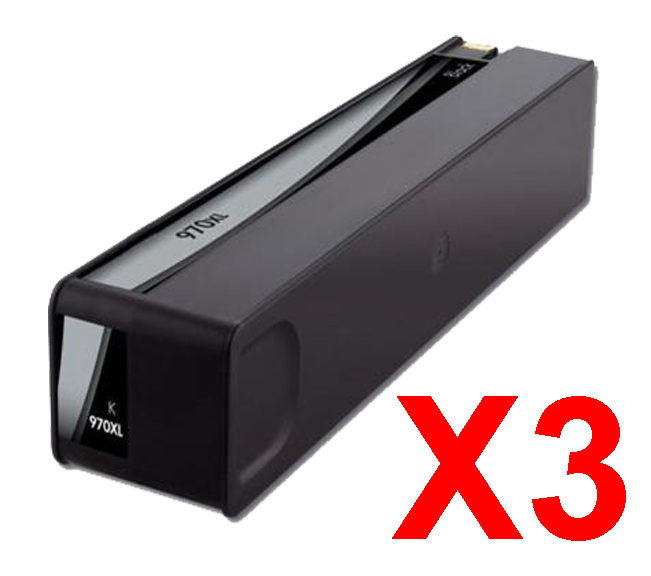 3 x Compatible HP 970XL Black Ink Cartridge CN625AA