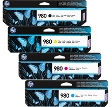 4 Pack Genuine HP 980 Ink Cartridge Set (1BK,1C,1M,1Y) D8J10A D8J07A D8J08A D8J09A