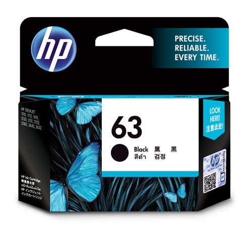1 x Genuine HP 63 Black Ink Cartridge F6U62AA