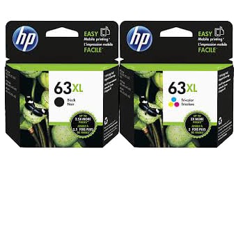2 Pack Genuine HP 63XL Black & Colour Ink Cartridge Set (1BK,1C) F6U64AA F6U63AA