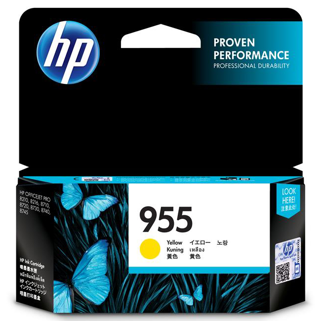 1 x Genuine HP 955 Yellow Ink Cartridge L0S57AA