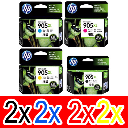 8 Pack Genuine HP 905XL Ink Cartridge Set (2BK,2C,2M,2Y) T6M17AA T6M05AA T6M09AA T6M13AA
