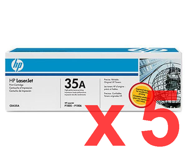 5 x Genuine HP CB435A Toner Cartridge 35A