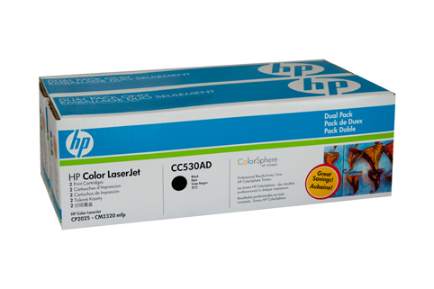 1 x Genuine HP CC530AD Toner Cartridge Twin Pack 304A