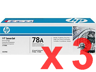 3 x Genuine HP CE278A Toner Cartridge 78A