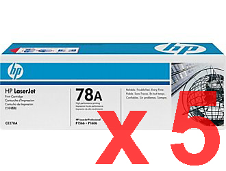 5 x Genuine HP CE278A Toner Cartridge 78A