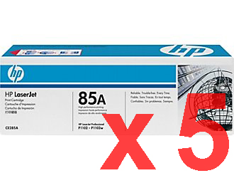 5 x Genuine HP CE285A Toner Cartridge 85A