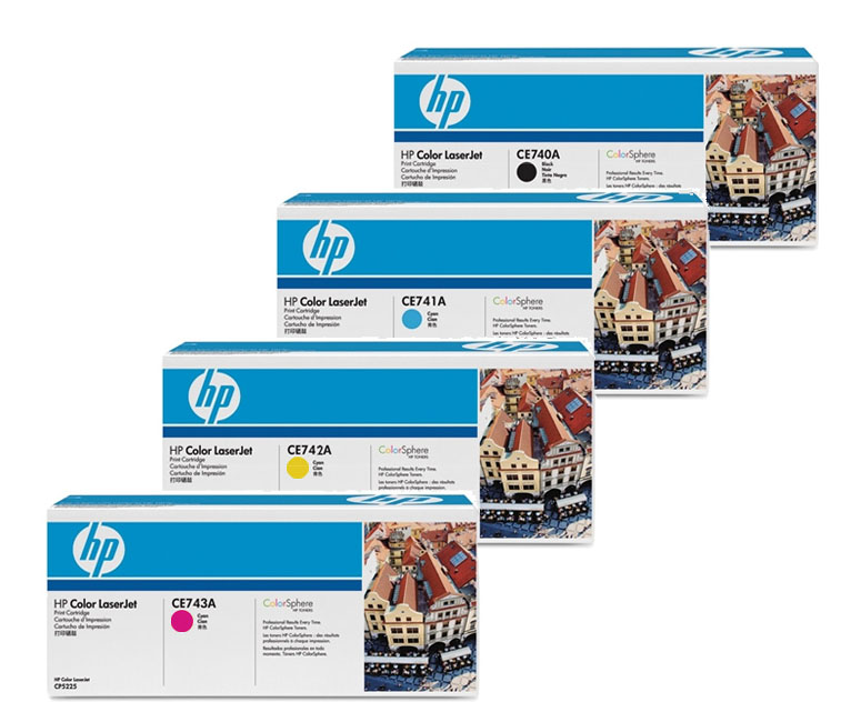 4 Pack Genuine HP CE740A CE741A CE742A CE743A Toner Cartridge Set 307A