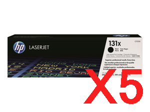 5 x Genuine HP CF210X Black Toner Cartridge 131X
