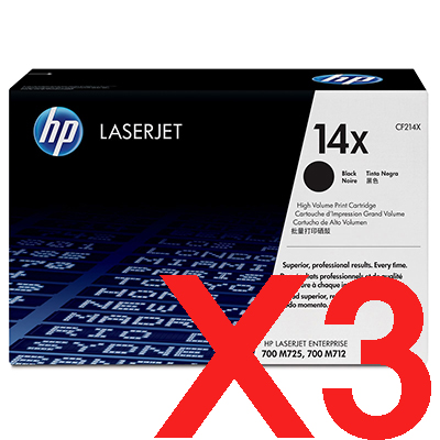 3 x Genuine HP CF214X Toner Cartridge 14X