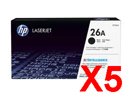 5 x Genuine HP CF226A Toner Cartridge 26A